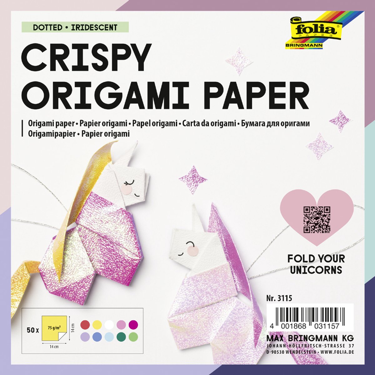 folia vouwblaadjes Crispy Origami Paper Stippenpreeg — afbeelding 5
