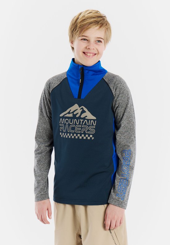 Protest Prtdelano - Skiper pour Garçons - Manches longues - Fermeture éclair 1/4 - Bleu marine Twilight