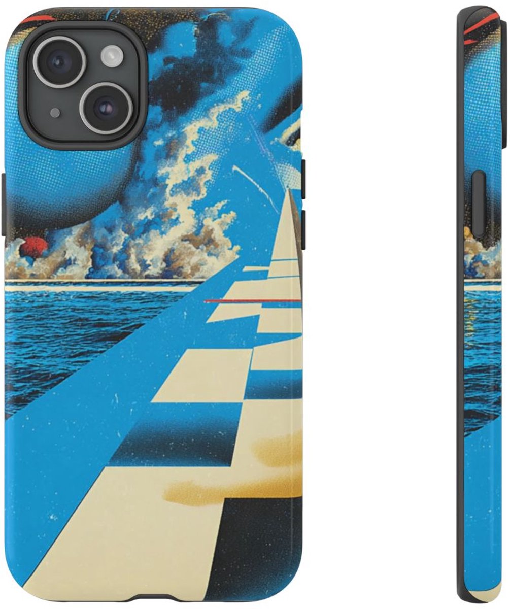 Surrealistische Geometrische Oceaanscène – Telefoonhoesje Geschikt voor iPhone 15 Plus