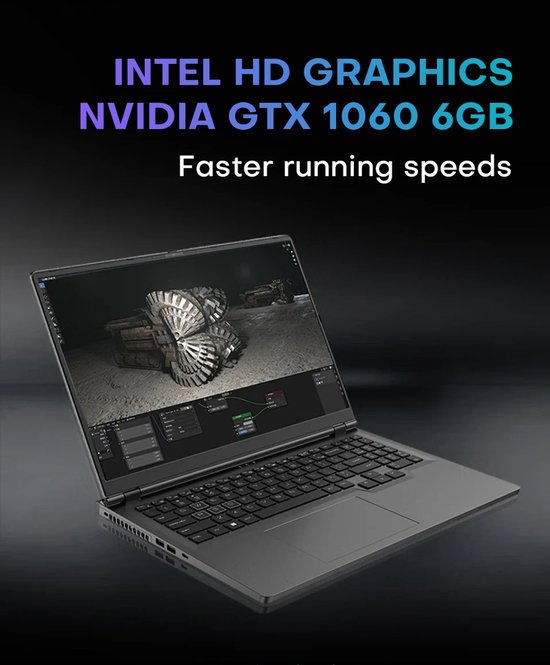 Gaming Laptop 16" | Intel Core i7 | GTX 1060 | 16GB RAM | 1TB SSD - Merkloos - Hoofdafbeelding