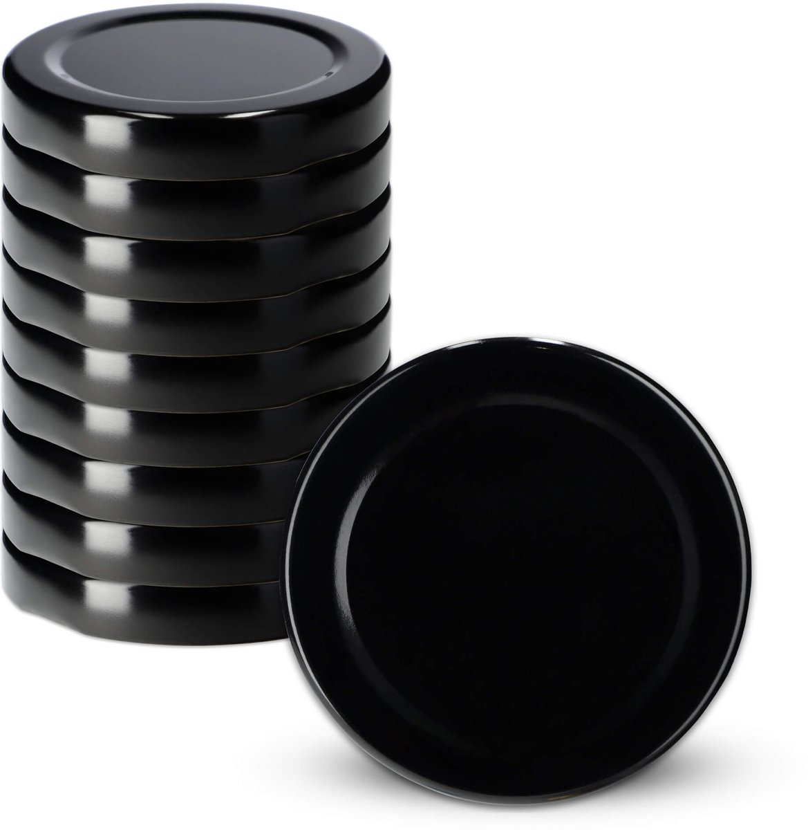 KADAX Schroefdeksel voor glazen, twist-off-deksel van metaal, fi 33 mm, reservedeksel voor inmaakpotten, deksel voor weckpotten, flessen en weckpotten (10 stuks, zwart)