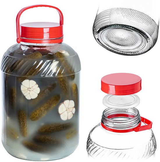 Weckpot ribbel met gouden deksel - 1.2 liter