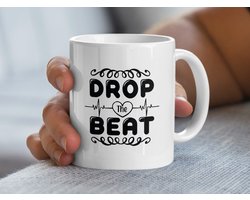 Drop The Beat Mok, Muziek Liefhebber Mok, Hartslag Mok, Grappige Mok, Koffie Mok, Cadeau Idee, Speciale Mok, The Beat Mok