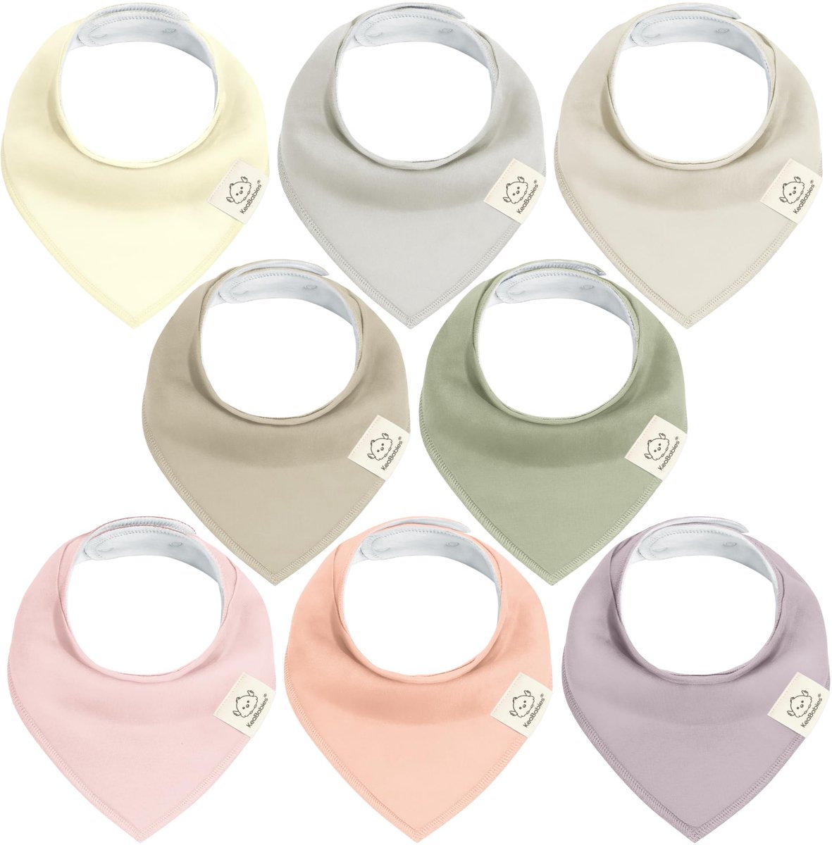 Image of 8-pack babybandana's voor jongens en meisjes - Unisex babybandana's, superabsorberende babybandana's, biologische katoenen babyslabbetjes, babybandana's voor baby's, kwijlslabbetjes (Embrace)