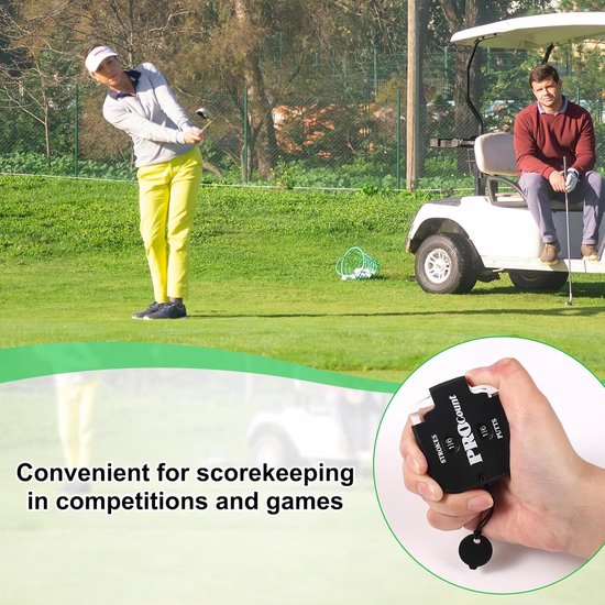 Golf Stroke Counter Clicker - 2Pcs Mini Portable Score Keeper - Dial Reset Tool Keychain voor Outdoor Sports Scoreboard Games - Golf Accessoires (Black + White) van Merkloos — afbeelding 2