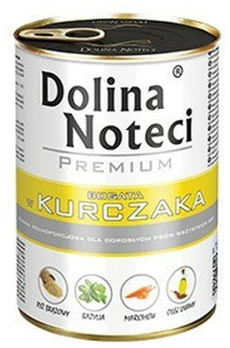 Dolina Noteci Premium - Natvoer Hond - Kip - Met Bruine Rijst & Wortel - 24 x 400g