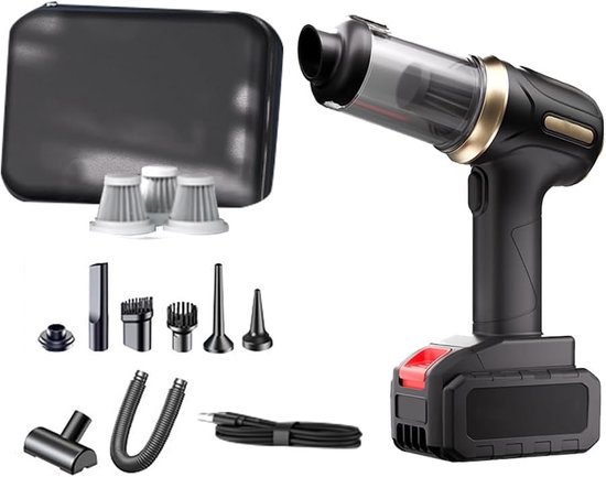 Autostofzuiger Draadloze Handstofzuiger 28000 Pa Zwart - Autostofzuiger, - €57,26