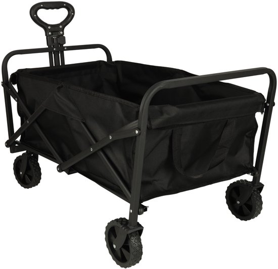IKONKA Bolderkar Opvouwbaar - 100 Liter - 100 KG Draagkracht - 360 Graden Draaibare Wielen - Verstelbare Hendel - Inklapbare Bolderwagen - Compact - Zwart van IKONKA — afbeelding 4