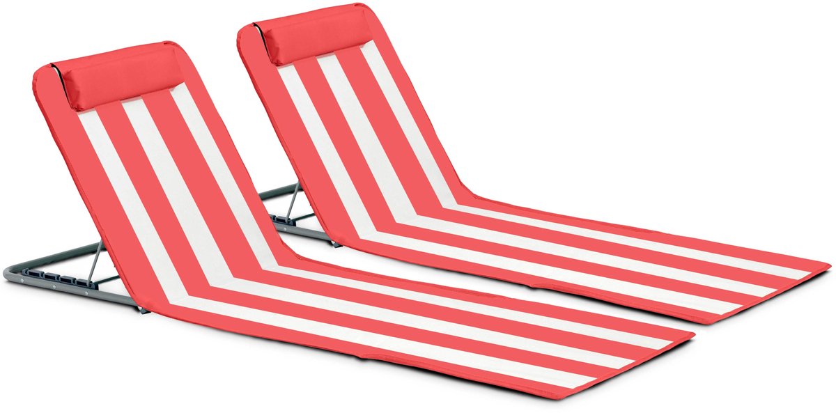 Oviala - Set van 2 strandslaapbanken in papajatextiel - Clic Clac des Plages