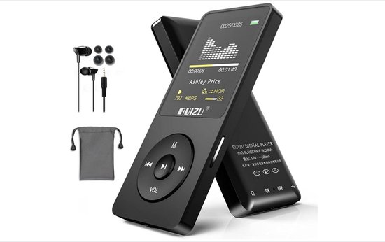 AGPTEK Mp3-speler met Bluetooth 5.3, A30X 2,4 inch volledig touchscreen, 32 GB muziekspeler met clip en armband, voor sport, hardlopen, wandelen, ondersteunt tot 128 GB