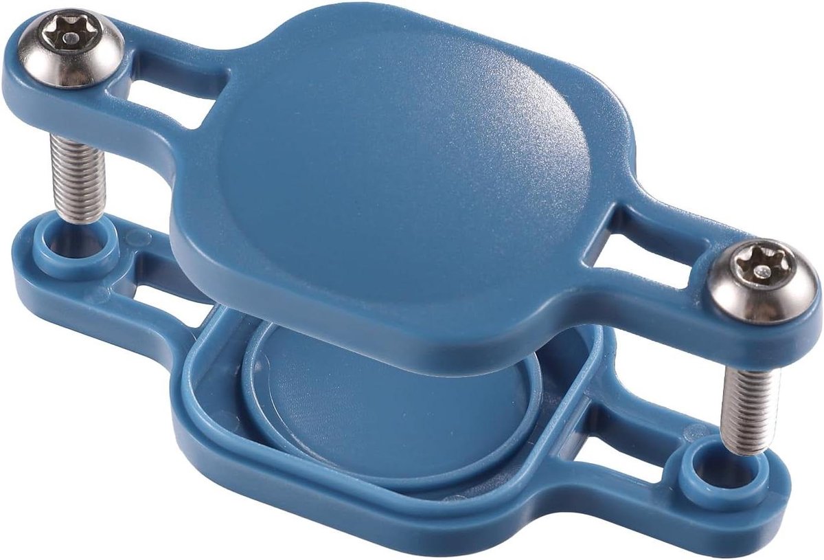 Allecto Plus - Fietshouder voor Airtag - Waterdicht - Trackerhouder - Fiets Beveiligingshouder - Bidonhouder - Elektrische Fietsscooter - Vierkant Blauw - Duurzaam Design - Veiligheid en Bescherming