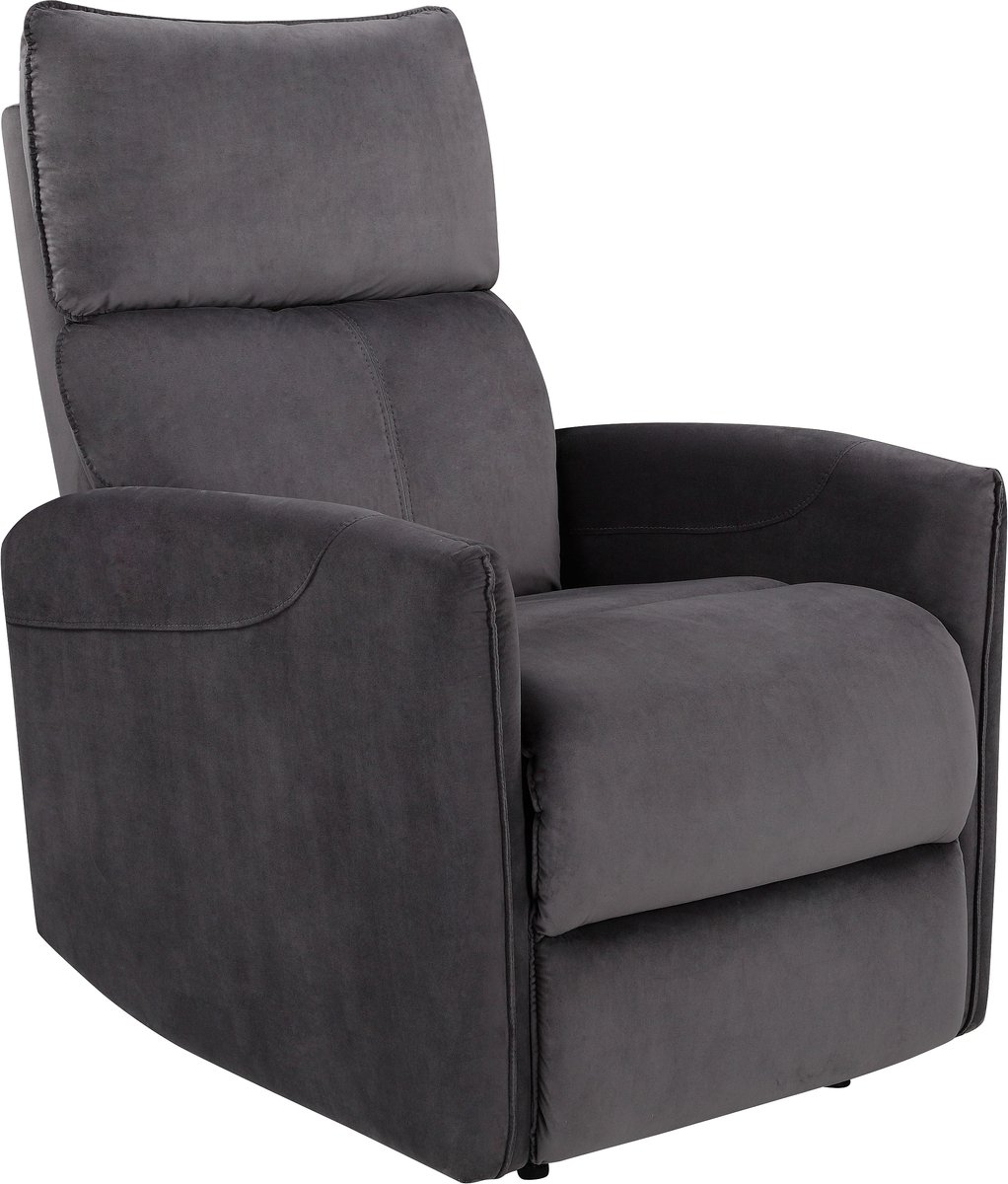 Notio Living Pineto-Relaxfauteuil met elektrische functie in fluweel antraciet Grijs