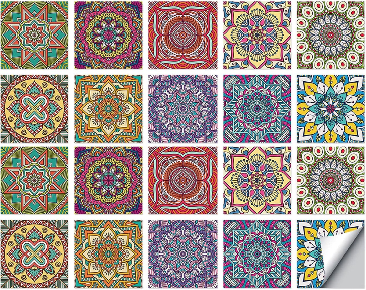 20 stuks - Tegelstickers - Marokkaanse tegelstickers -wandtegel stickers - zelfklevend - s