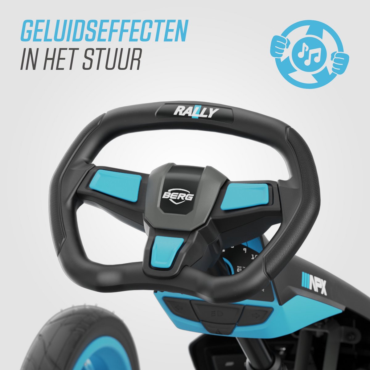 BERG Rally APX Blue Skelter - 4+ Jaar - Verstelbare Stoel - LED verlichting - Soundbox Race - Blauw — afbeelding 12