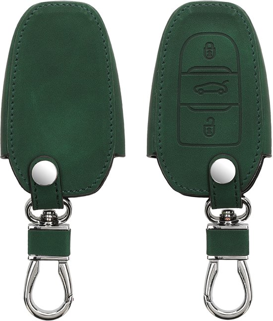 Coque Clé Voiture Renault En Nubuck Kwmobile - Compatible Smart Key 4 Boutons | Vert Foncé