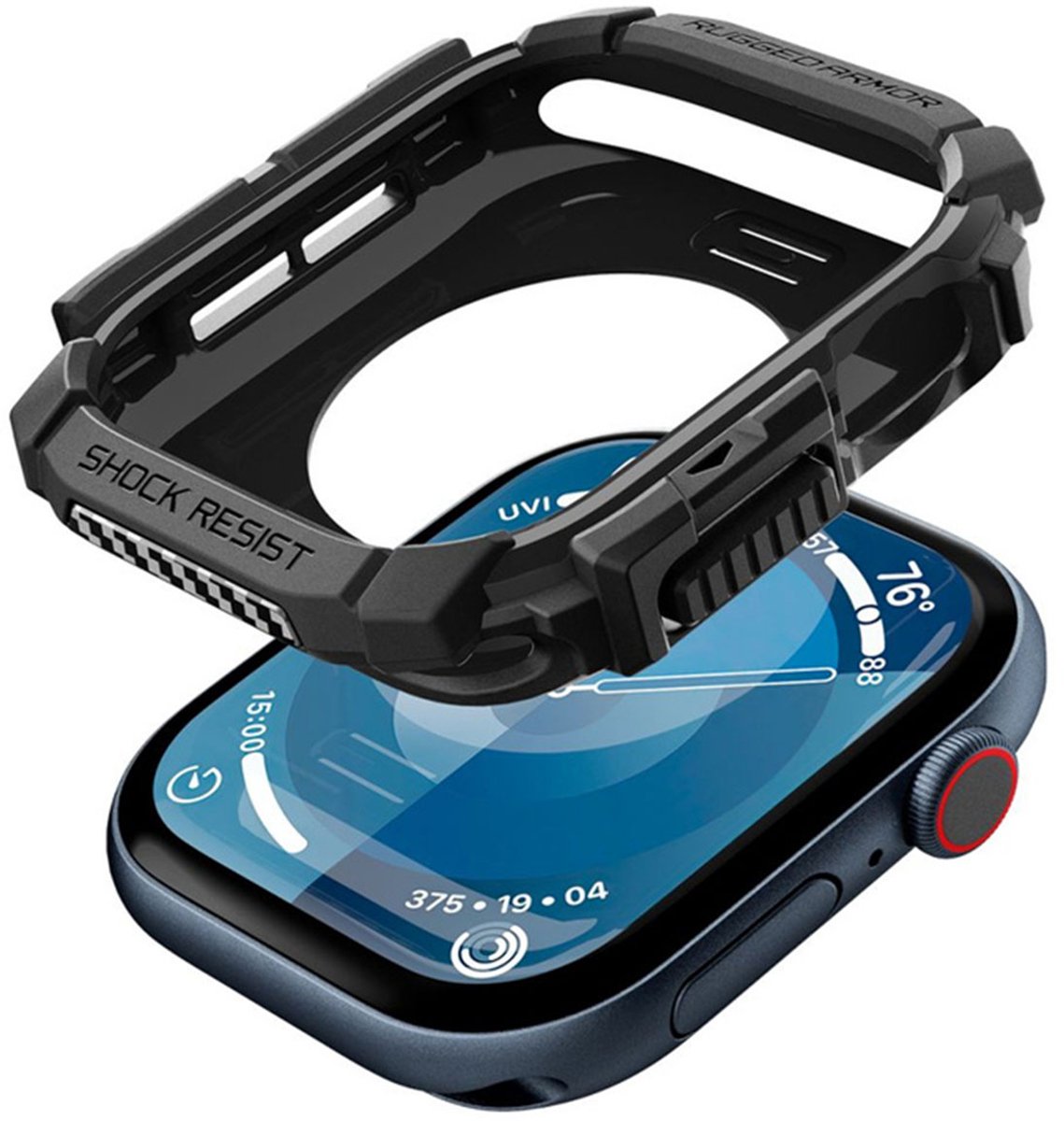 Spigen Rugged Armor Apple Watch 10 (46 Mm) Mat Zwart