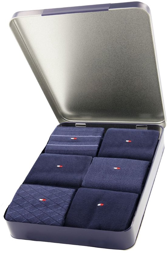 Tommy Hilfiger Herensokken Giftbox 6-Pack Navy