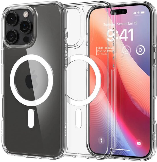 Spigen Ultra Hybrid MagFit – Hoesje Geschikt voor Apple iPhone 16 Pro Max – Compatibel met MagSafe – Back Cover Wit