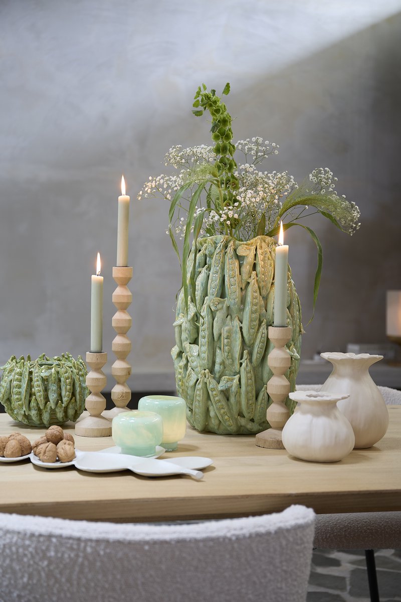 Light&living Vaas deco 23,5x22,5x15 cm FABA keramiek mint groen