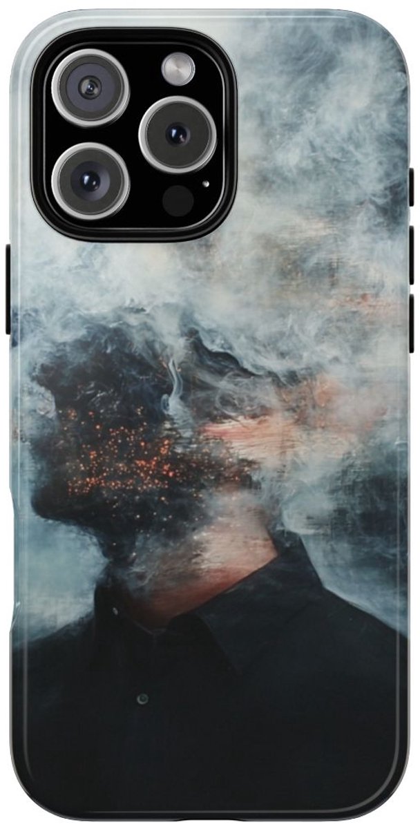 Rookachtig Abstract Portret – Telefoonhoesje Geschikt voor iPhone 16 Pro Max