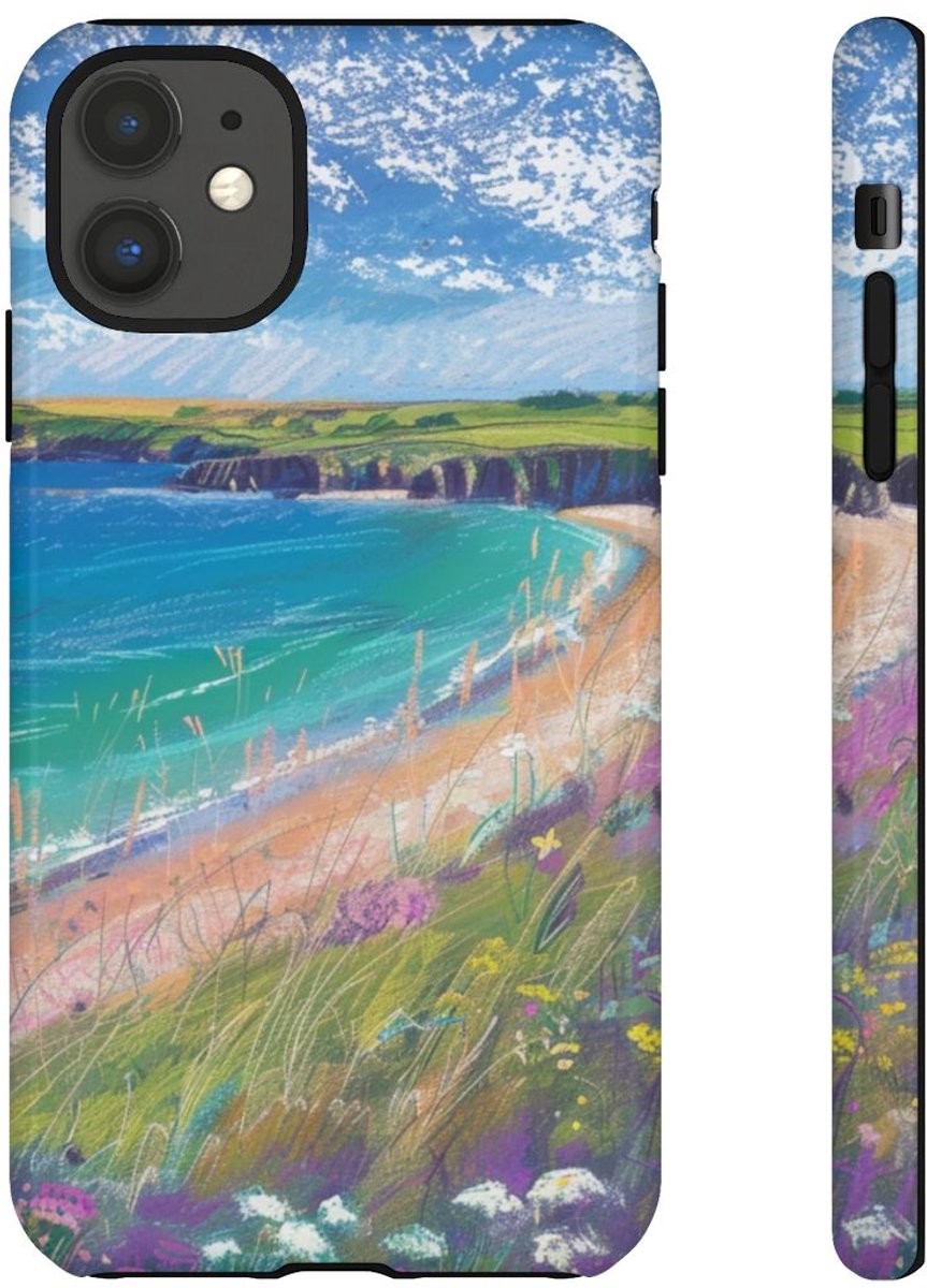 Kustbloemen en Strandlandschap – Telefoonhoesje Geschikt voor iPhone 11