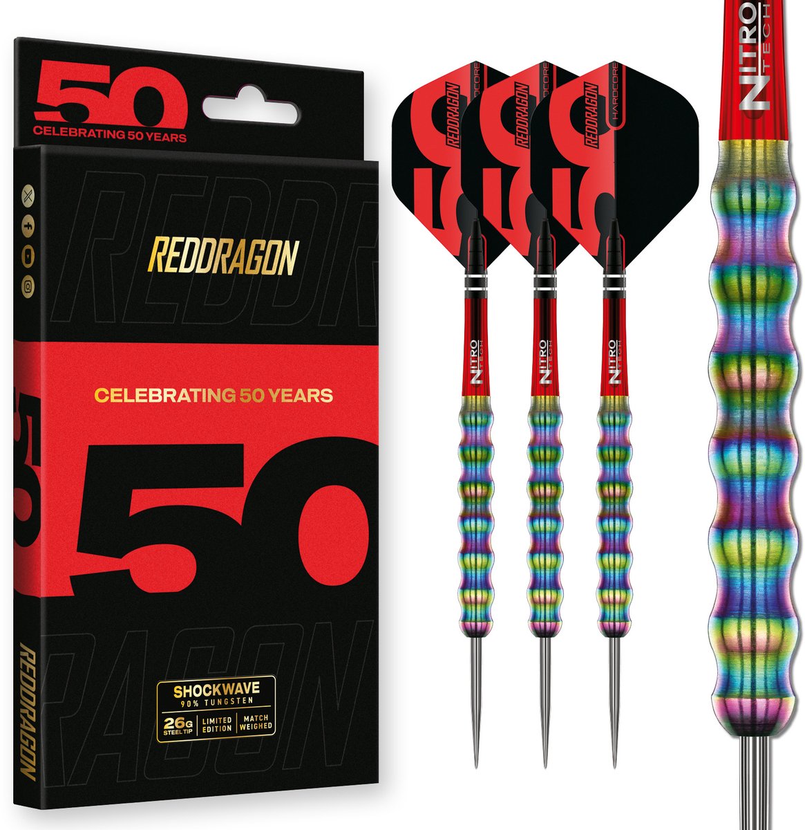 Red Dragon Shockwaves 90% Limited Edition - Dartpijlen