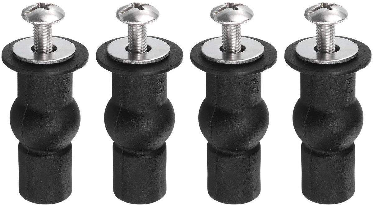 Toiletbril Bevestigingsset - M6 Scharnierschroeven - 4 Stuks voor Bovenmontage met 16mm Ringen