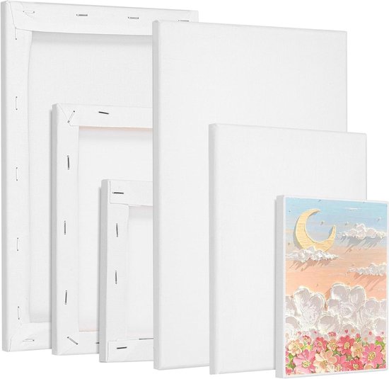 Juvale Wooden Canvas Panel Boards for Painting (8 x 10 inch 6-Pack