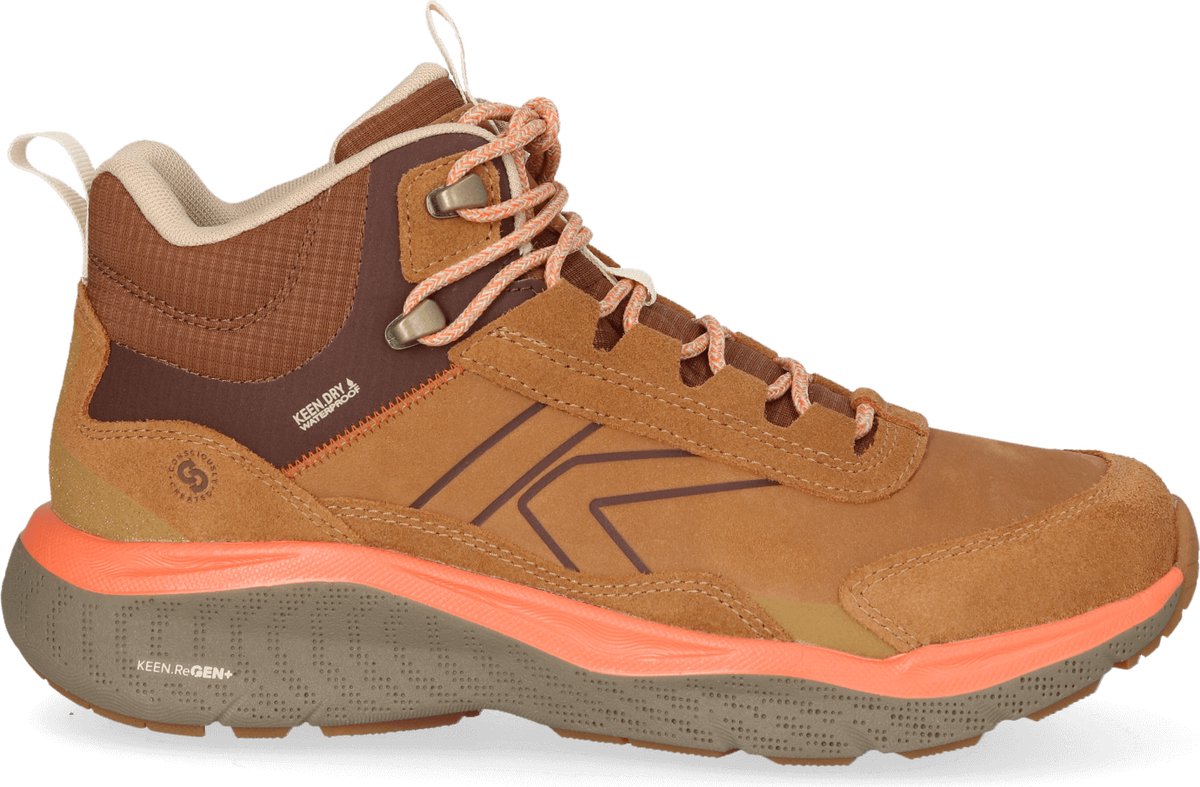 Keen Leiki Mid Leather Dames Wandelschoenen Chipmunk/Bison Bruin