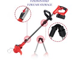 ADM Draadloze Opvouwbare Grastrimmer + 2 accu's – 21V – Telescopisch – Compact en krachtig