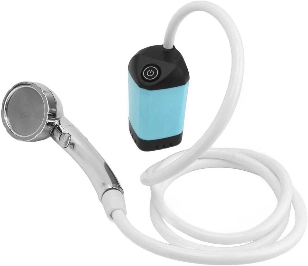 JGS Premium - Draagbare oplaadbare elektrische campingdouche met filter (blauw) - Voor kamperen, wandelen en reizen