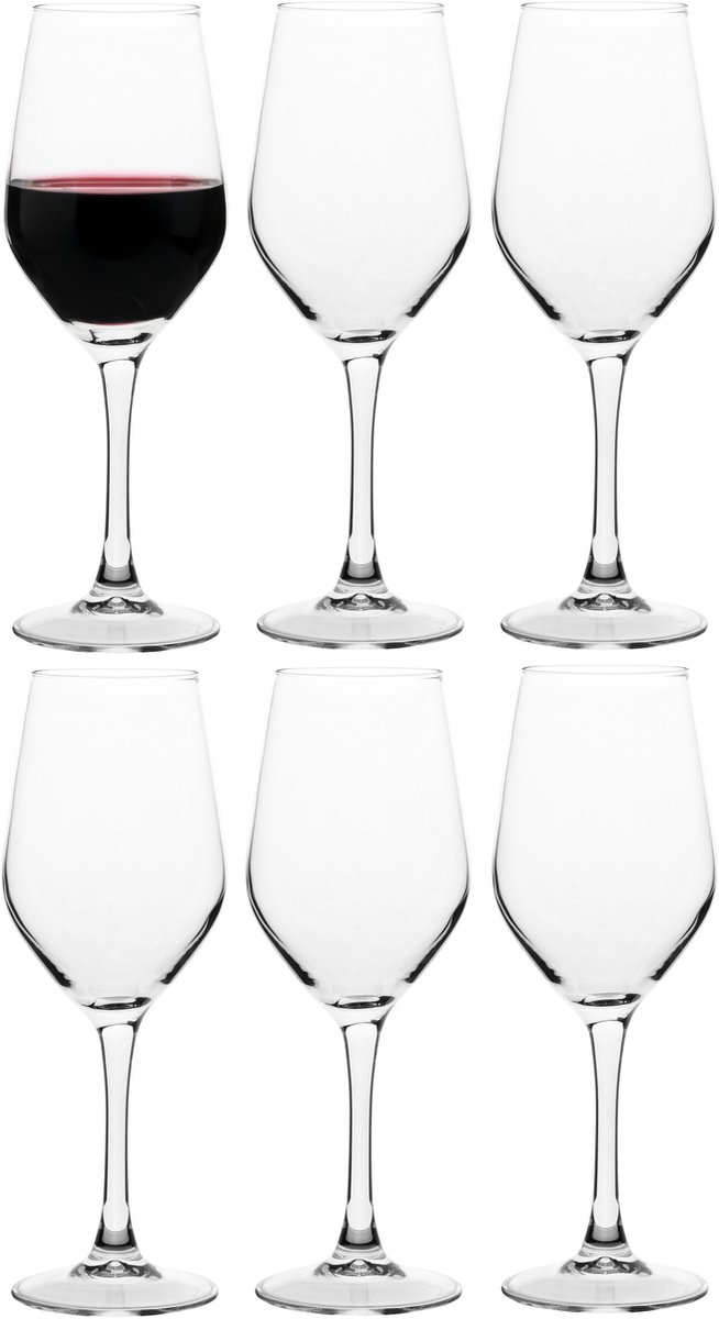 Vicrila wijnglazen Verdot - 6x stuks - voor rode en witte wijn - 320 ml - 21 x 8 cm - Horeca kwaliteit - Hard glas