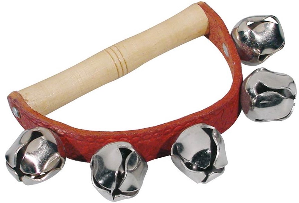 Bellenkrans - Hayman HB-35 - Handvatmodel - 5 bellen 25mm - Hout en Leder