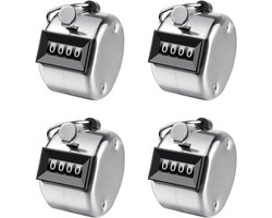 JGS Premium - Mechanische Clicker Teller voor Golf - 4 Cijfers - Zilver - Sport Coaching