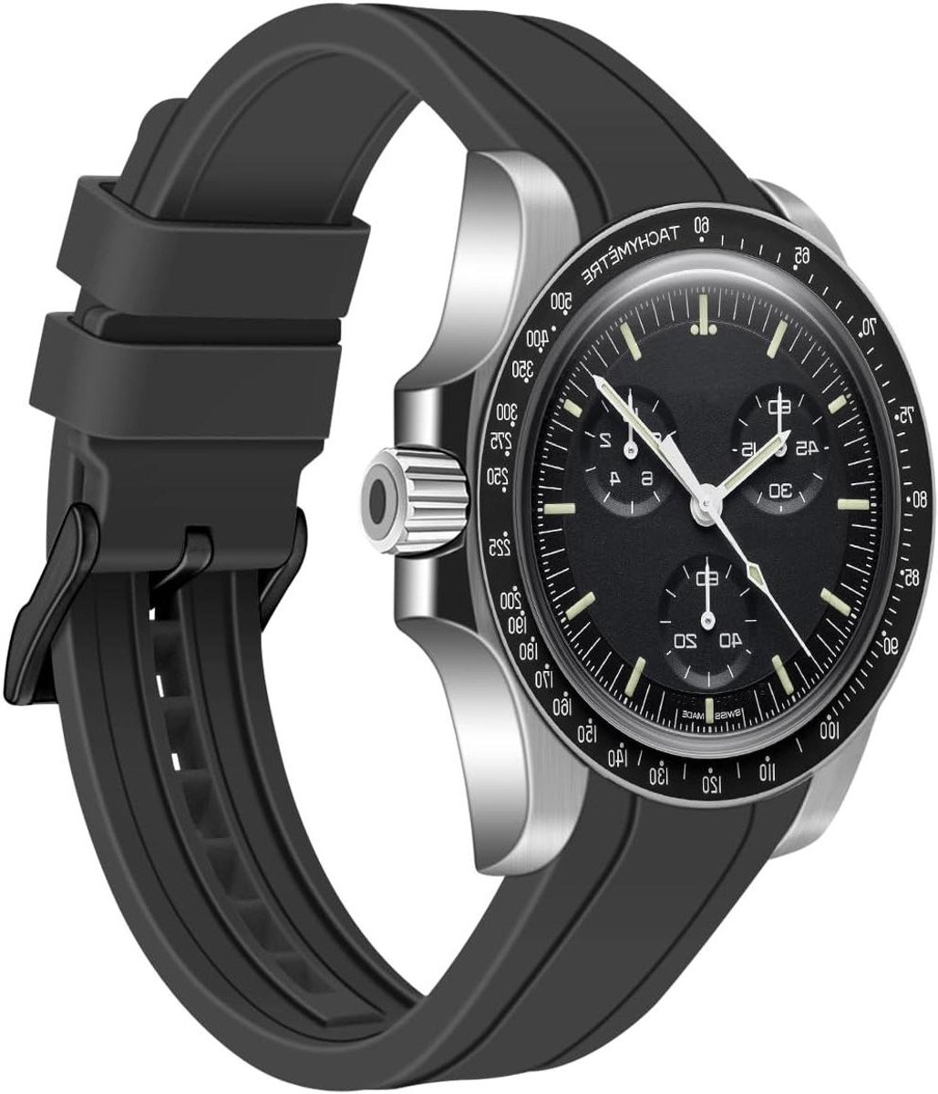 JGS Premium - Gebogen Uiteinden Horlogeband 20mm 22mm - Universeel Zachte Rubber Sport Vervanging - Moonswatch - Meerdere Kleuren - Mannen Vrouwen - Duurzaam.
