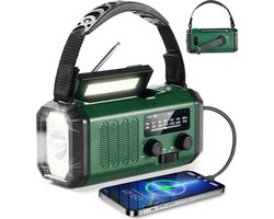 YONO Noodradio Solar Opwindbaar - Batterij Oplaadbaar 20.000mAh - Powerbank Zonneenergie - Draagbare Radio - Zaklamp - Survival Noodpakket