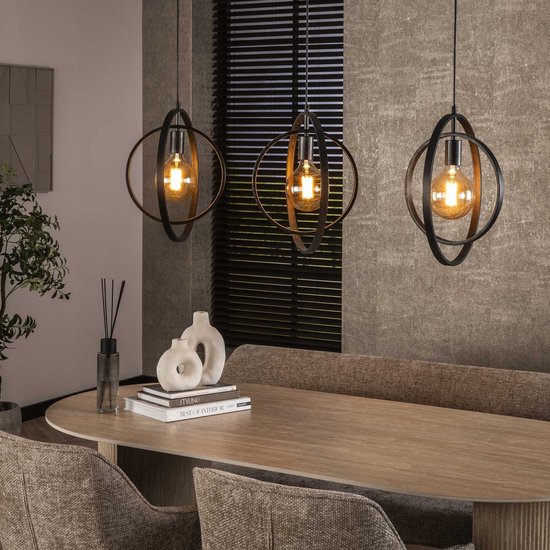PS-Collection Turn Around 3L Hanglamp - 130x30x150 cm - Charcoal - Metaal - hanglampen eetkamer, hanglamp zwart, hanglampen woonkamer, hanglamp slaapkamer, hanglamp kinderkamer, hanglamp rotan, hanglamp hout, hanglamp industrieel