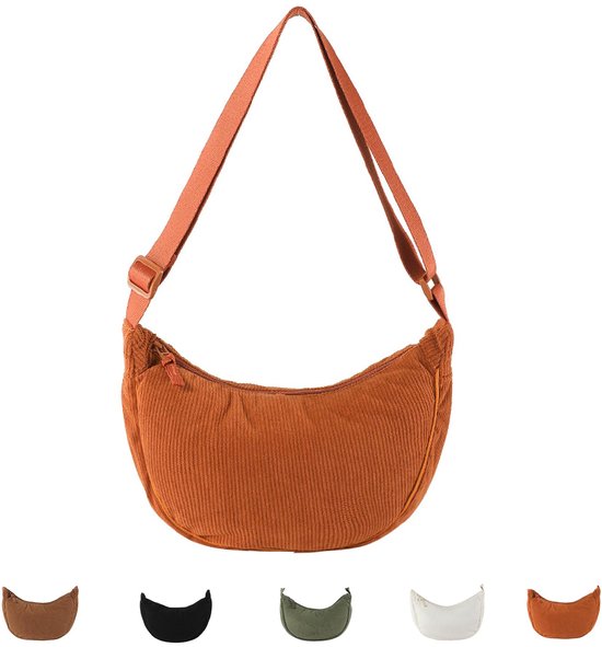 Kasgo Corduroy draagtas voor dames, 28 l, extra grote schoudertas, lichtgewicht, casual crossbody handtas met ritszakken en verstelbare riem voor werk, universiteit, school, reizen, winkelen, Groen