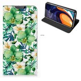 Geschikt voor Samsung Galaxy A60 Smart Cover Orchidee Groen