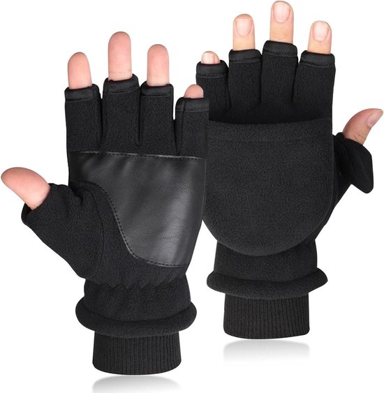 Inovra Plus - Gants Mitaines en polaire Thinsulate 3M pour hommes avec housses de mitaines amovibles. Gants d'hiver chauds.