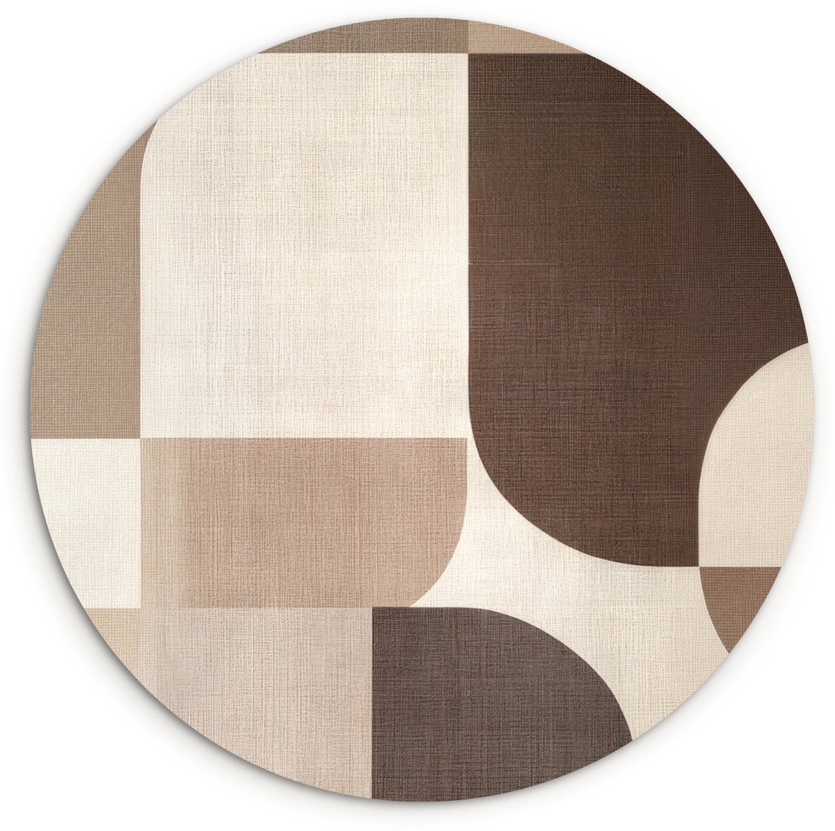 WallCircle Wandcirkel 90x90 cm - Muurcirkel Geometrisch - Geweven structuur - Modern - Muurdecoratie woonkamer - Wanddecoratie slaapkamer - Kamer decoratie accessoires - Ronde schilderijen Vormen - Modern
