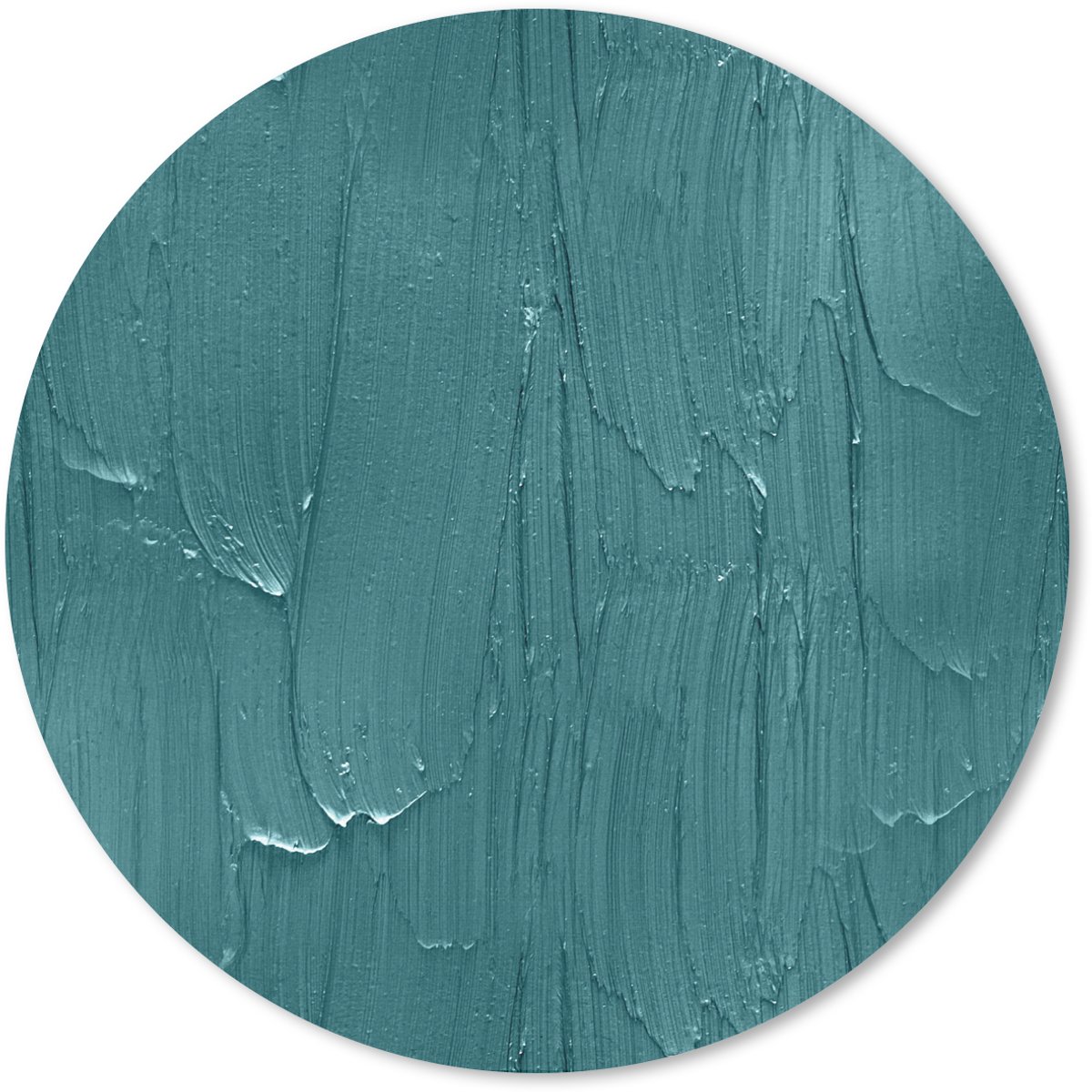 Muismat rond 40x40 cm - Mousepad Verf - Turquoise - Abstract - Ronde muismatten