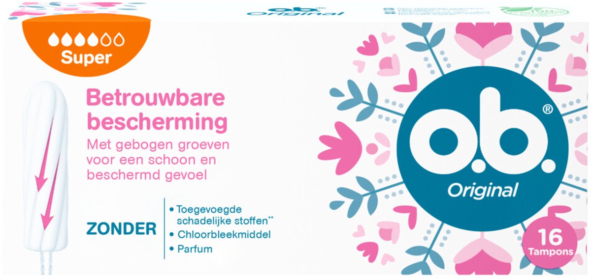 o.b. - Tampons - Super - Reliable Protection - 16 x 16 Stuks