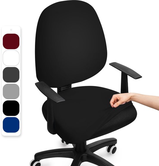 JIAN YA NA Computer bureaustoel Cover Beschermende en Stretchable Universele stoelhoezen Roterende stoel Slipcover Zwart