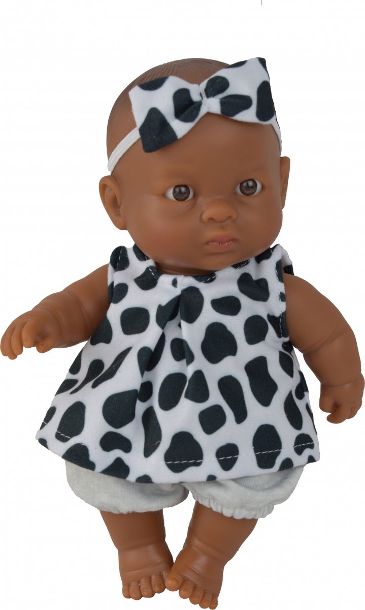 Paola Reina Pop Puppegie Jana (donker/21 cm) in doos.