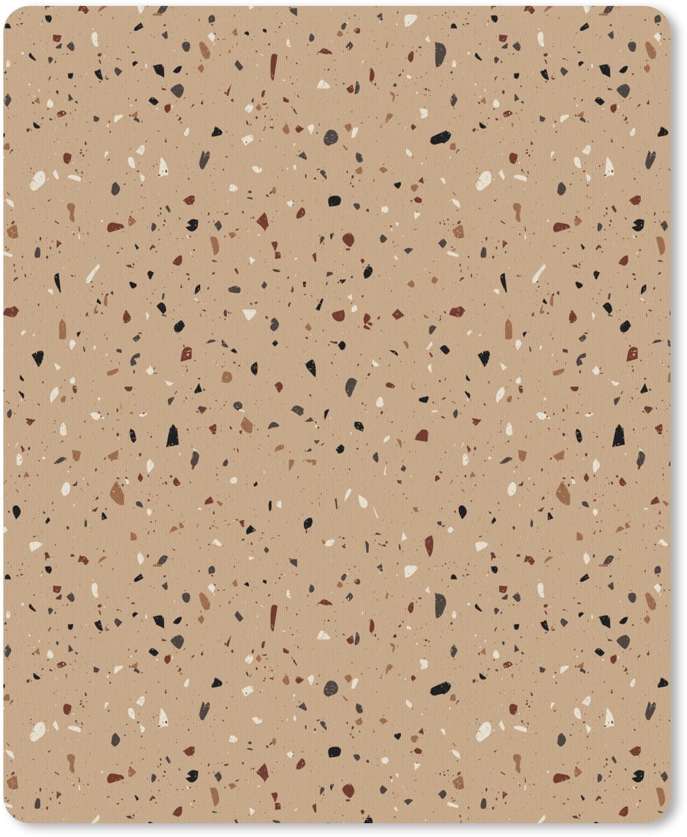 Muismat 19x23 cm - Mousepad Terrazzo - Patroon - Beige - Muismatten