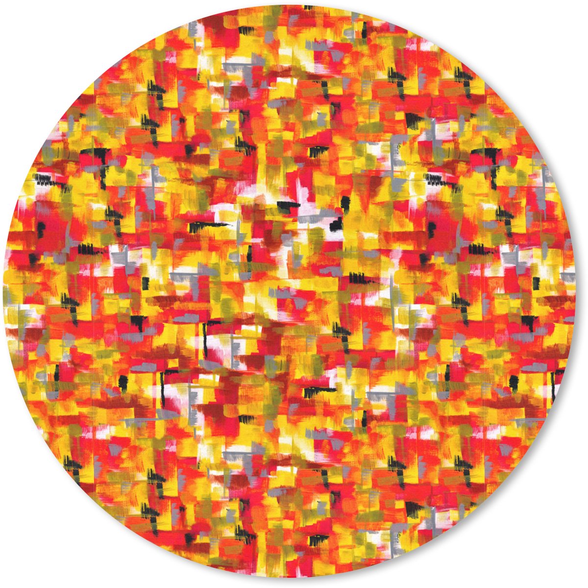 Muismat rond 40x40 cm - Mousepad Abstract - Verf - Rood - Ronde muismatten