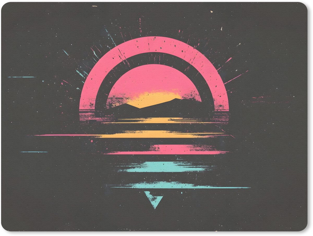 Muismat 23x19 cm - Mousepad Cirkel - Abstract - Roze - Muismatten