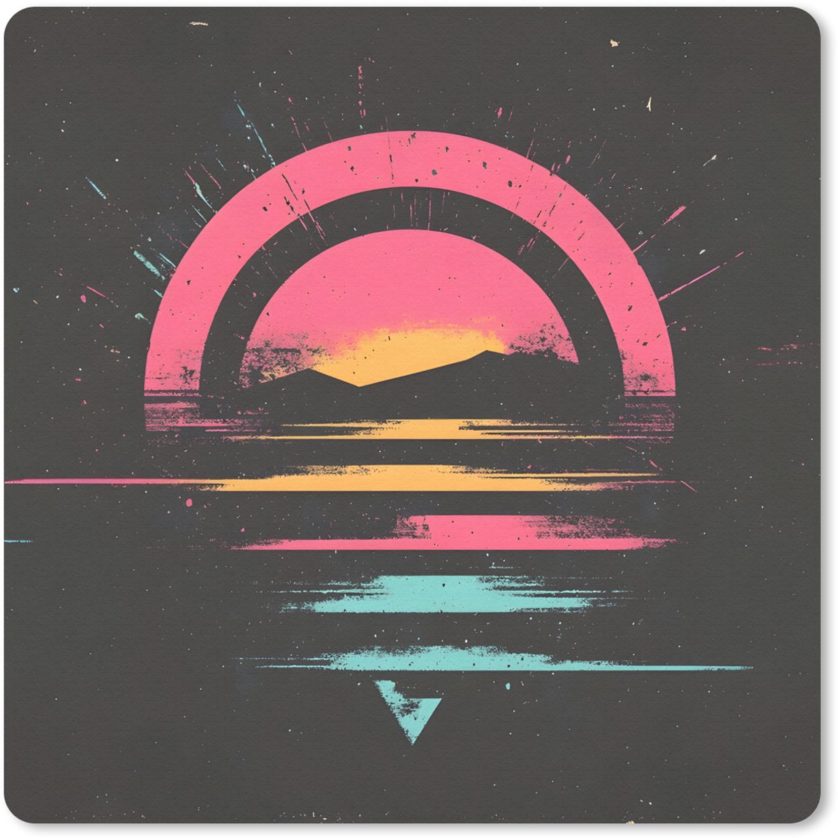 Muismat 20x20 cm - Mousepad Cirkel - Abstract - Roze - Muismatten