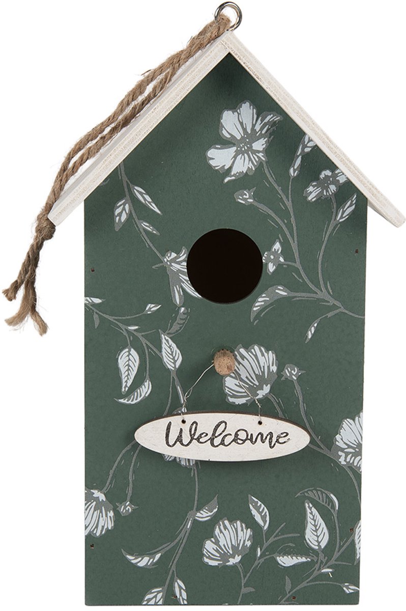Clayre & Eef Vogelhuis 15x10x22 cm Groen Hout